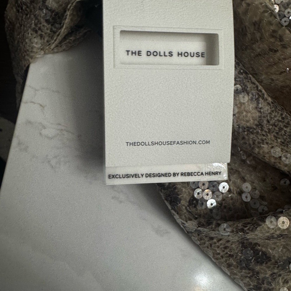 The Dolls House “Cindy Dress in Slither” – Snake Print Sequin Mini - Picture 7 of 8